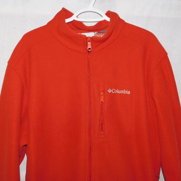 Columbia Mens XL Orange Omni Heat Hot Dots Full Zip Fleece Jacket Sweater - Picture 6 of 14